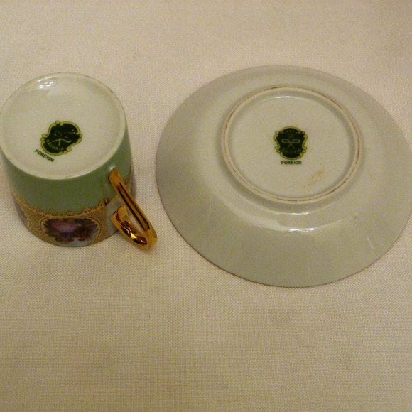 Leni Parbus PP Bavaria Demitasse Cup & Saucer set Gold Trim Germany FOREIGN Mark - Picture 7 of 9